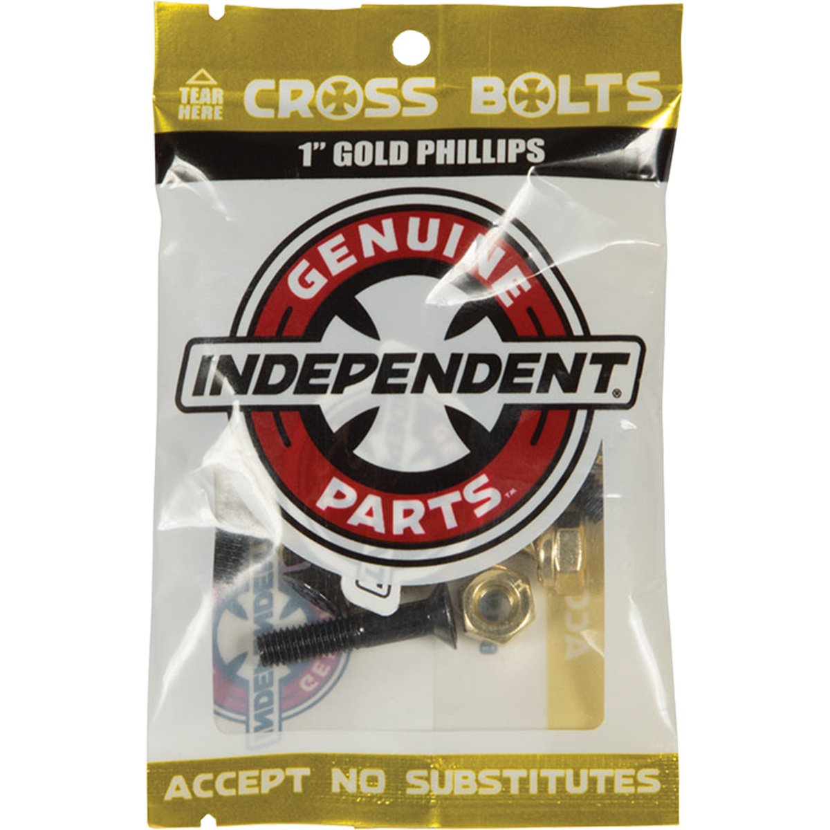 Independent Cross Bolts 1” Gold Philips Skate Hardware