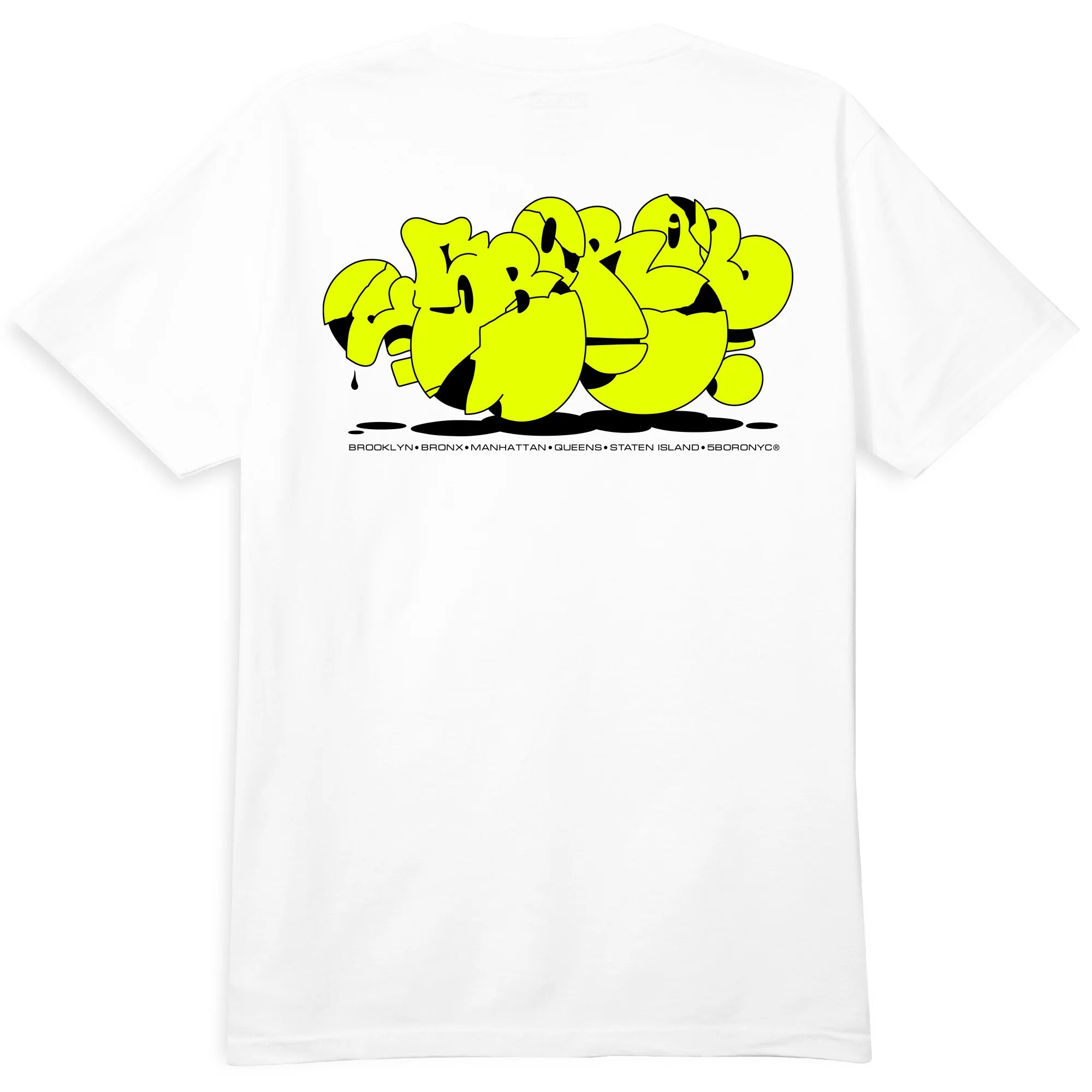 5Boro x SP-ONE S/S Crackle White and Highlighter Yellow Tee