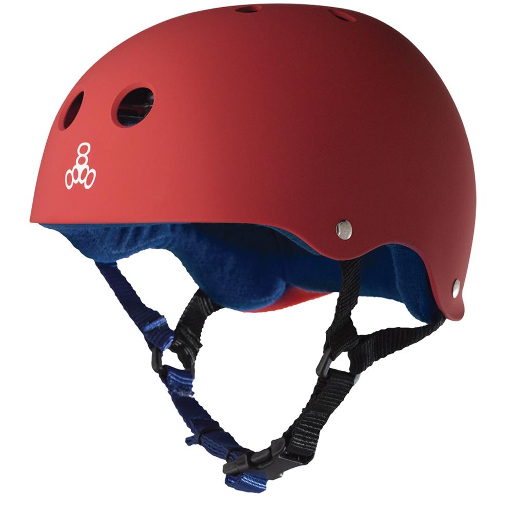 Triple Eight Sweatsaver United Red Rubber Helmet